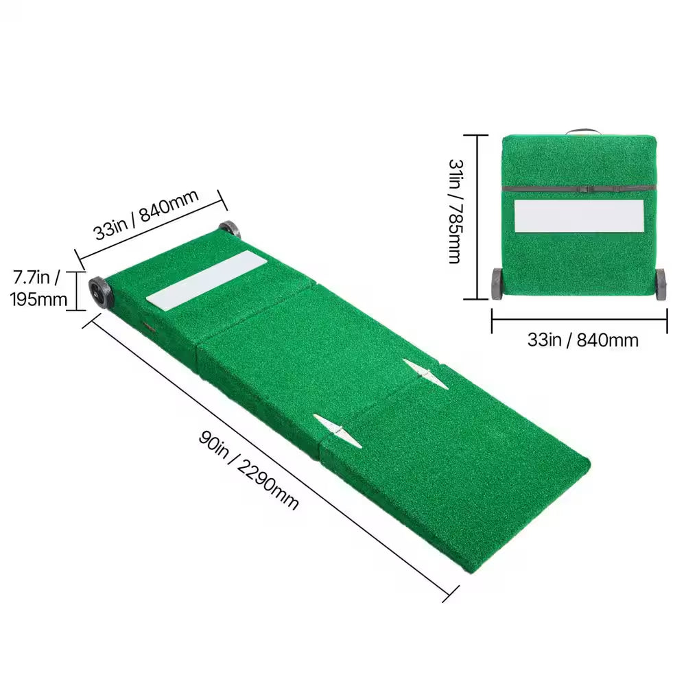 Portable Baseball/Softball Pitching Mound, 77 In. Indoor/Outdoor Practice Aid W/ Turf, Pitching Rubber and Carry Handles