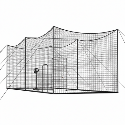 Baseball Batting Cage, 35.0 X 10.5 X 10.2 FT Freestanding Portable Batting Cage, Hitting Cages with 45-Ply Knotted HDPE & Long Positioning Ropes, Battings Cages Netting for Indoor Outdoor