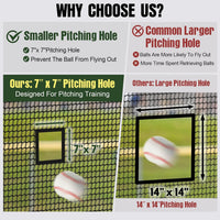 Baseball Batting Cages for Backyard 30Ft X 10Ft X 10Ft Baseball & Softball Cage Net with Zipper Door 4-Ply Reinforced Netting Portable Batting Cage for Backyard & Outdoor Lawn Training