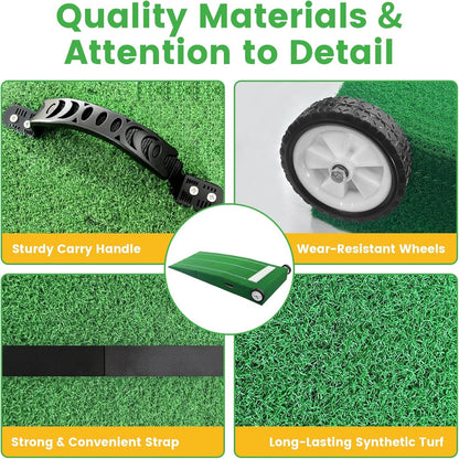 Portable Pitching Mound, Foldable Pitchers Mound 80 X 28 X 6 Inch, Pitching Mounds for Baseball with Non-Slip Rubber Plate & Carry Handle, for Outdoor Pitching Training Game Use