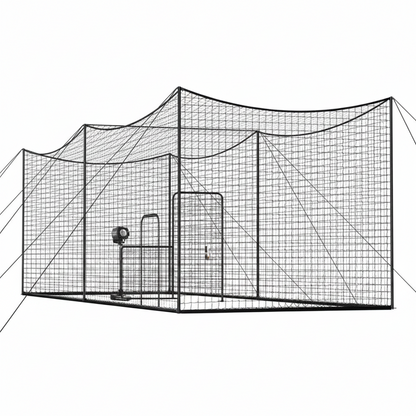 Baseball Batting Cage, 35.0 X 10.5 X 10.2 FT Freestanding Portable Batting Cage, Hitting Cages with 45-Ply Knotted HDPE & Long Positioning Ropes, Battings Cages Netting for Indoor Outdoor