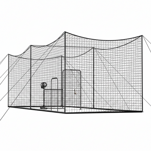 Baseball Batting Cage, 35.0 X 10.5 X 10.2 FT Freestanding Portable Batting Cage, Hitting Cages with 45-Ply Knotted HDPE & Long Positioning Ropes, Battings Cages Netting for Indoor Outdoor