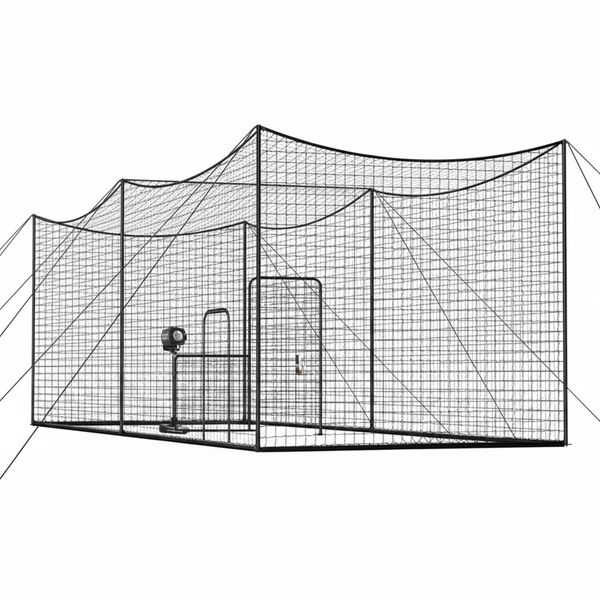 Baseball Batting Cage, 35.0 X 10.5 X 10.2 FT Freestanding Portable Batting Cage, Hitting Cages with 45-Ply Knotted HDPE & Long Positioning Ropes, Battings Cages Netting for Indoor Outdoor