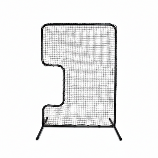 Heavy Duty Standard C Softball Pitching Screen, C Screen Baseball for Batting Cage, Portable Softball Baseballs Pitching Machine Protective Screen with 33” X 18” Cutout, Batting Practice Equipment